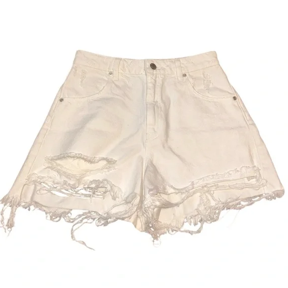 Rolla's Duster Shorts High Rise Slim Layla White Size 26 - Picture 5 of 8